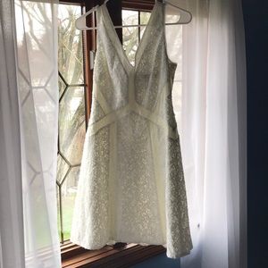 BCBG white lace and sequin dress